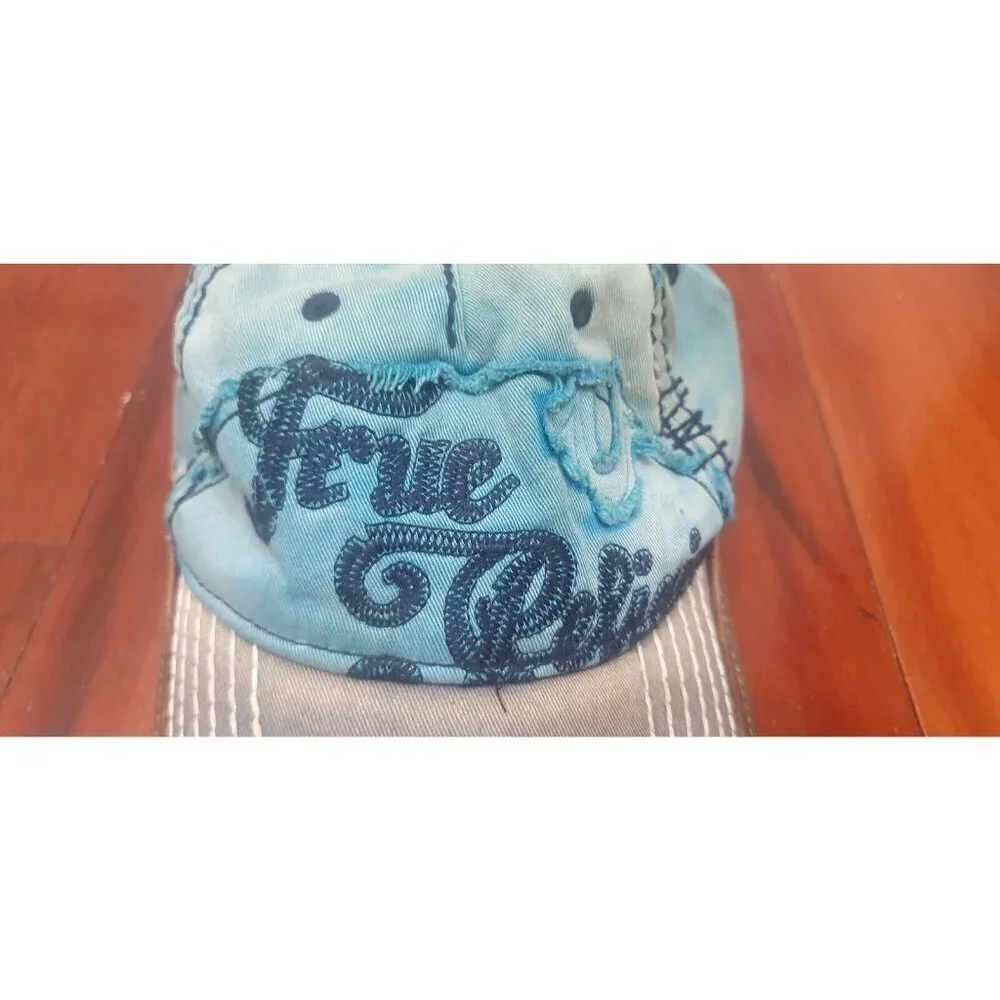 VINTAGE TRUE RELIGION LOGO DISTRESSED TRUCKER CAP BASEBALL RARE